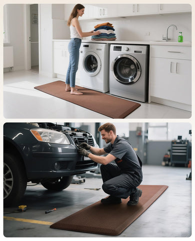 Ophanie mat is waterproof and ideal beside the sink or during laundry.