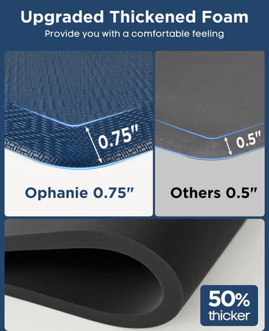 Ophanie beveled edge design reduces trips and allows smooth transitions