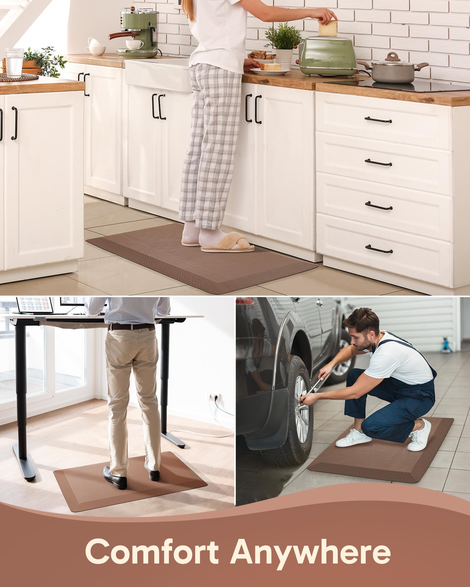 Ophanie standing-desk use image illustrates ergonomic support during long tasks.