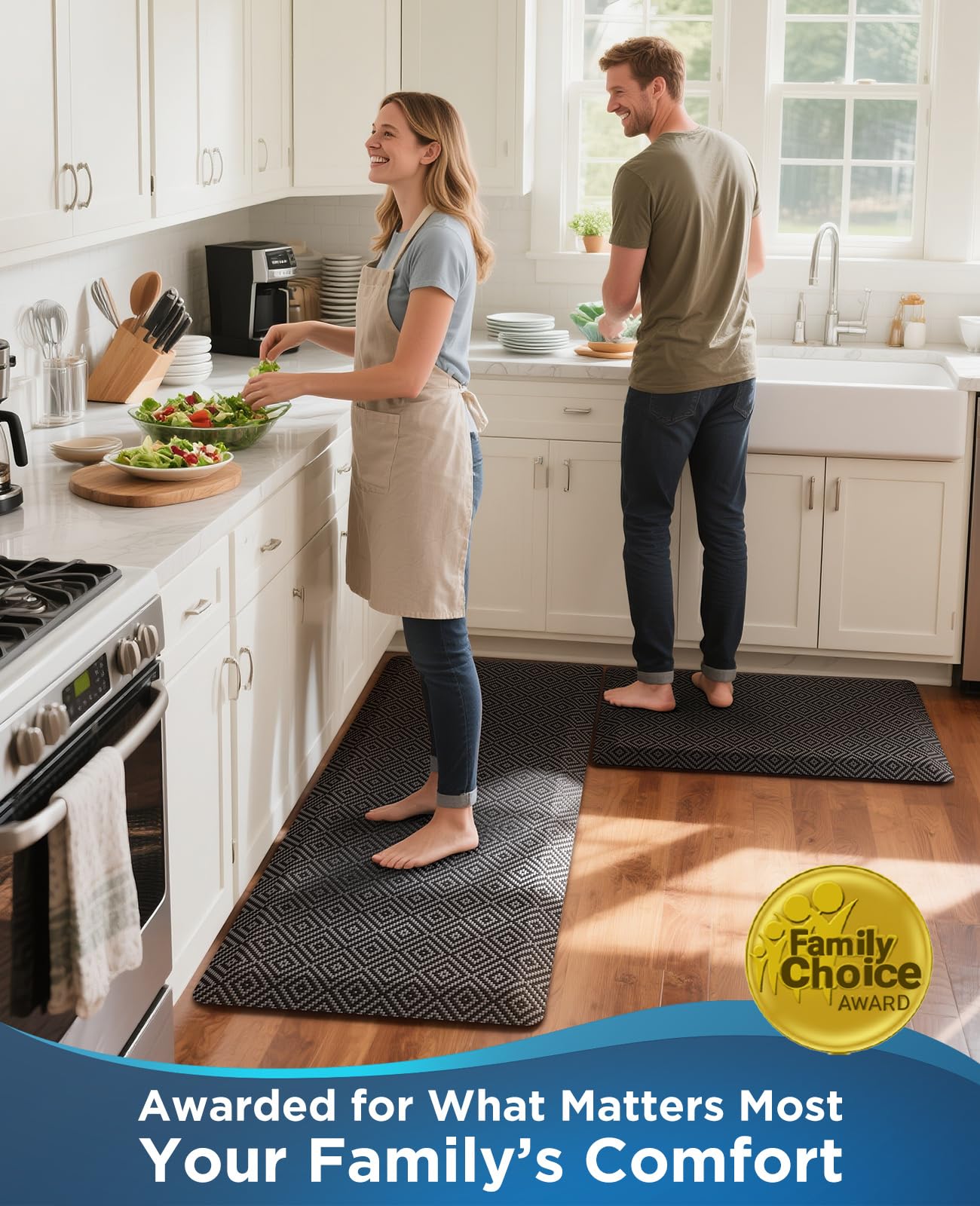 Ophanie mat suitable for kitchen, office, or sink areas.
