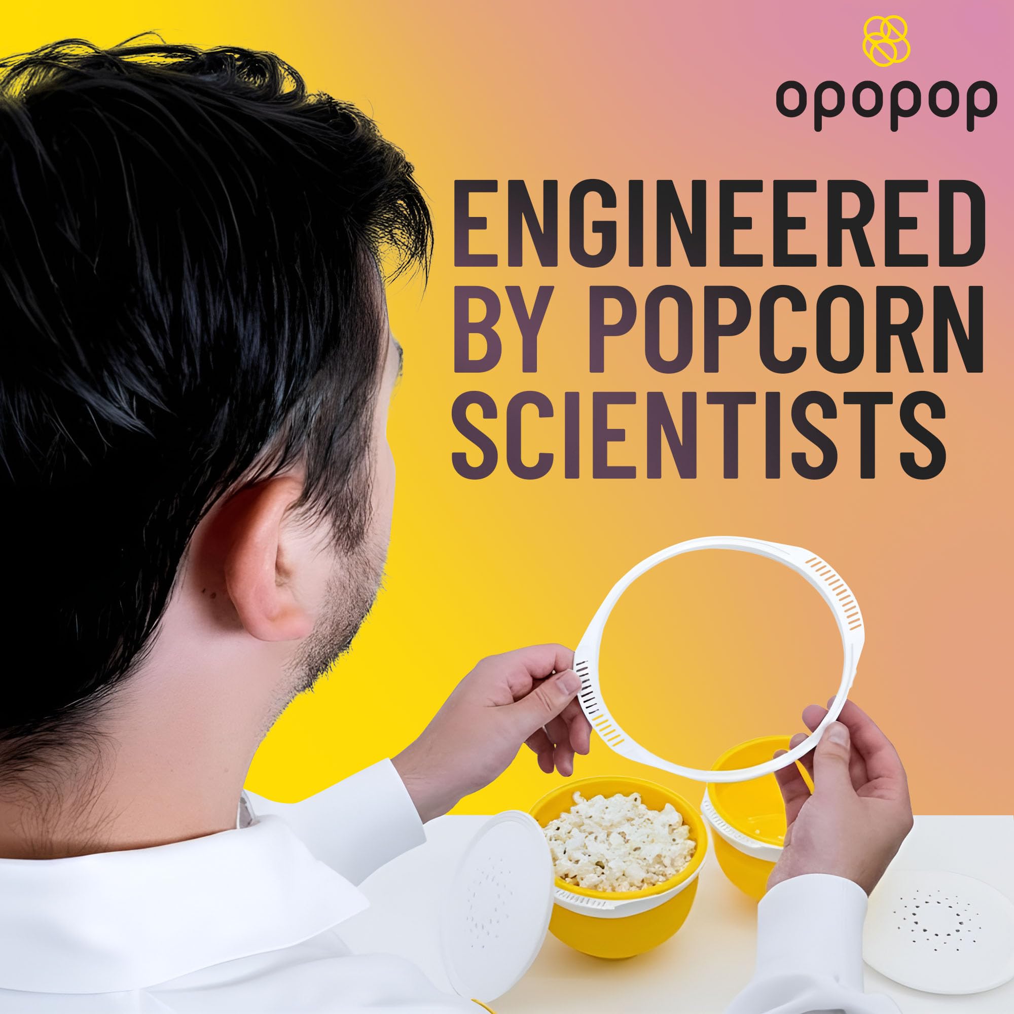 OPOPOP popcorn-science design helps kernels pop evenly.