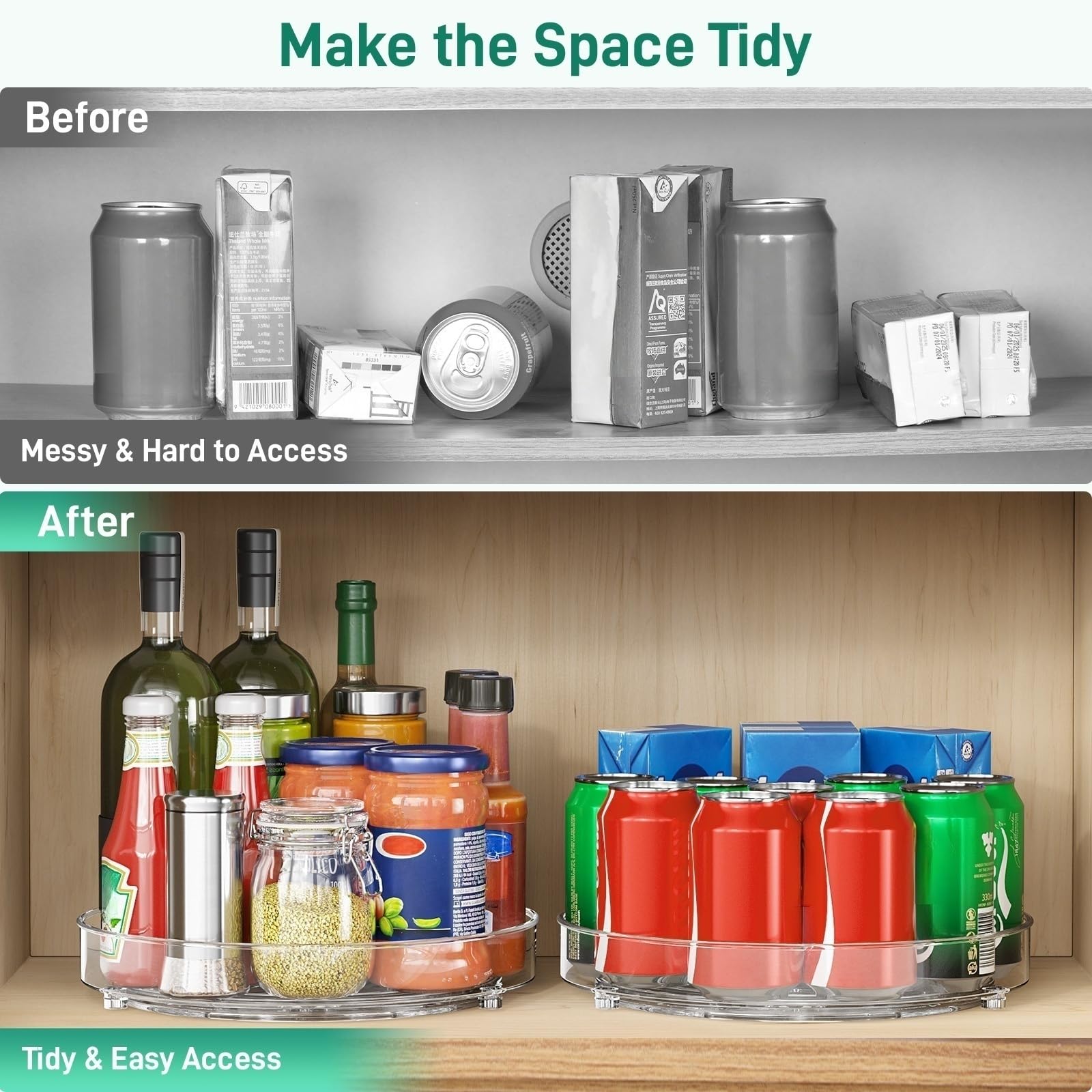 Optish kitchen counter organizer keeps bottles and spices neatly accessible.