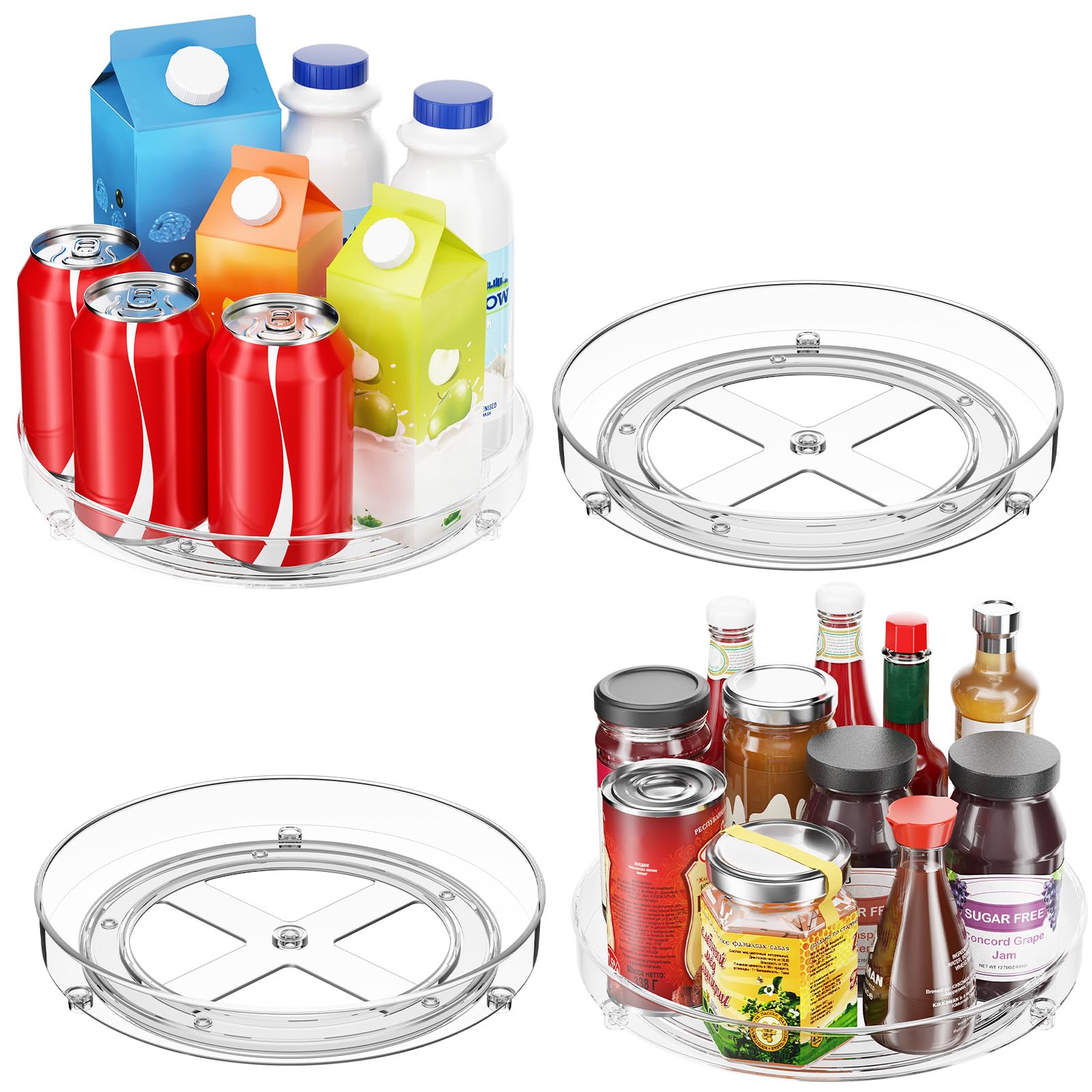 Optish 360° rotating turntable helps reach fridge items without digging.