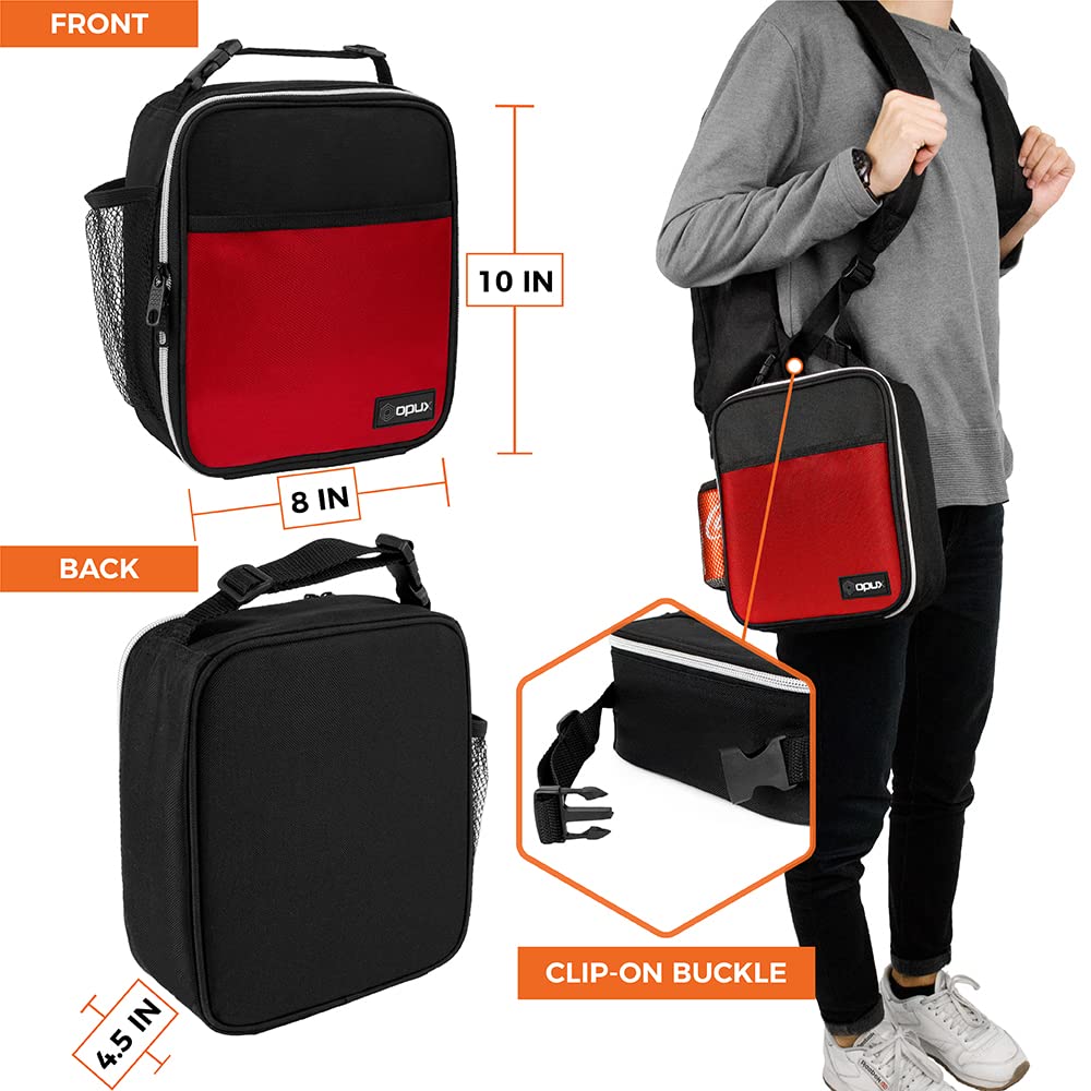 opux lunch bag front pocket stores utensils and essentials