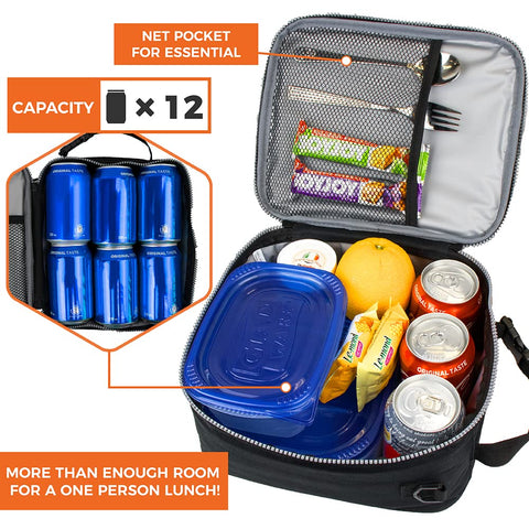 OPUX Heather gray lunch bag with versatile carrying options for daily use.