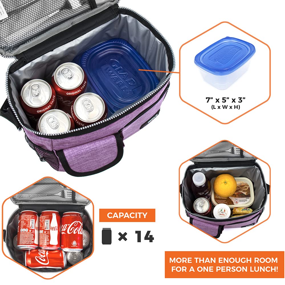 OPUX interior capacity view showing 14 cans / 8L for meal prep