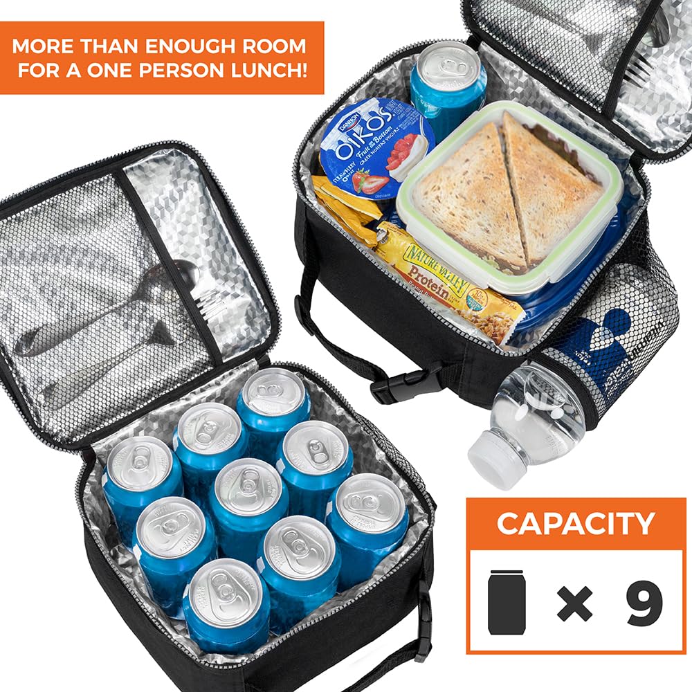 opux compact lunch bag fits 6-9 cans or a full school lunch