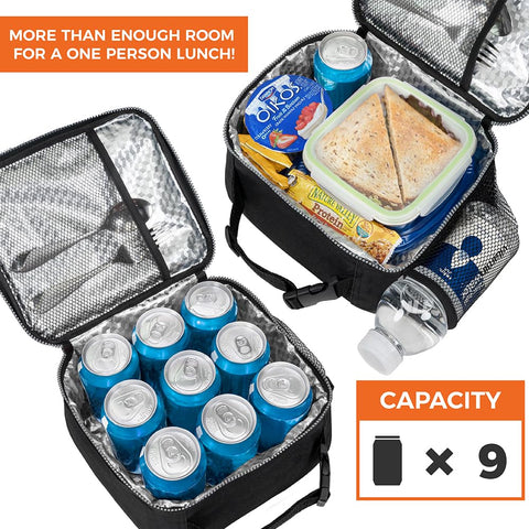 opux compact lunch bag fits 6-9 cans or a full school lunch