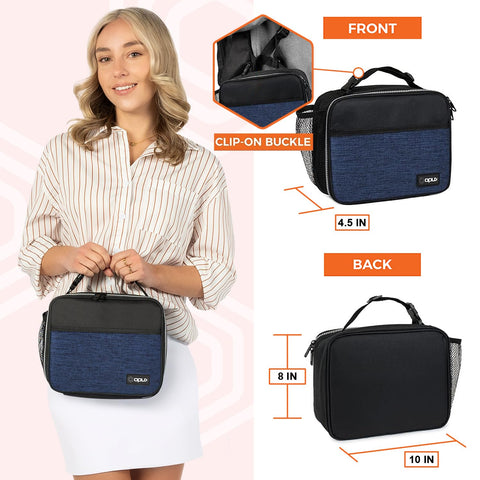 opux lunch bag with side mesh pocket for water bottle on the go