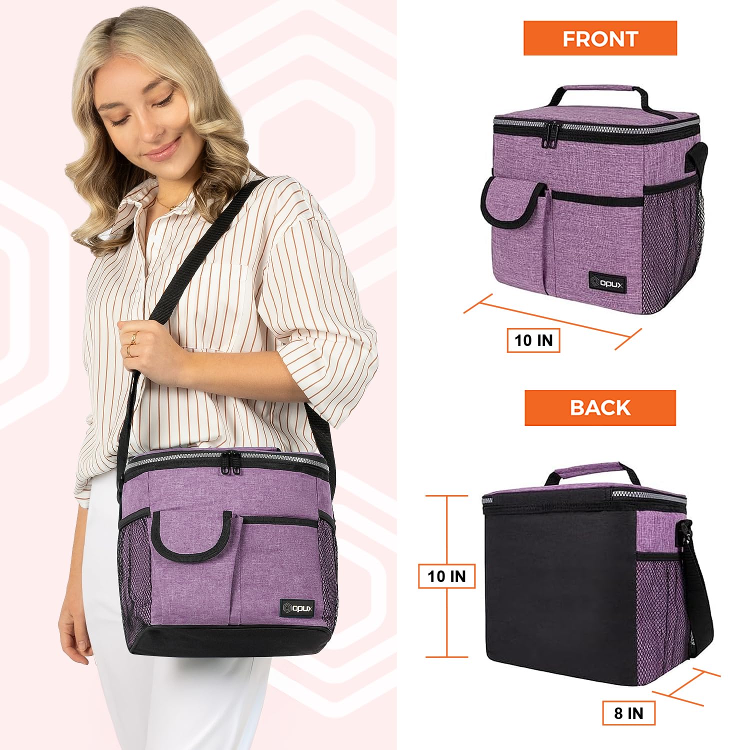 OPUX lunch bag leakproof lining helps prevent spills during transport