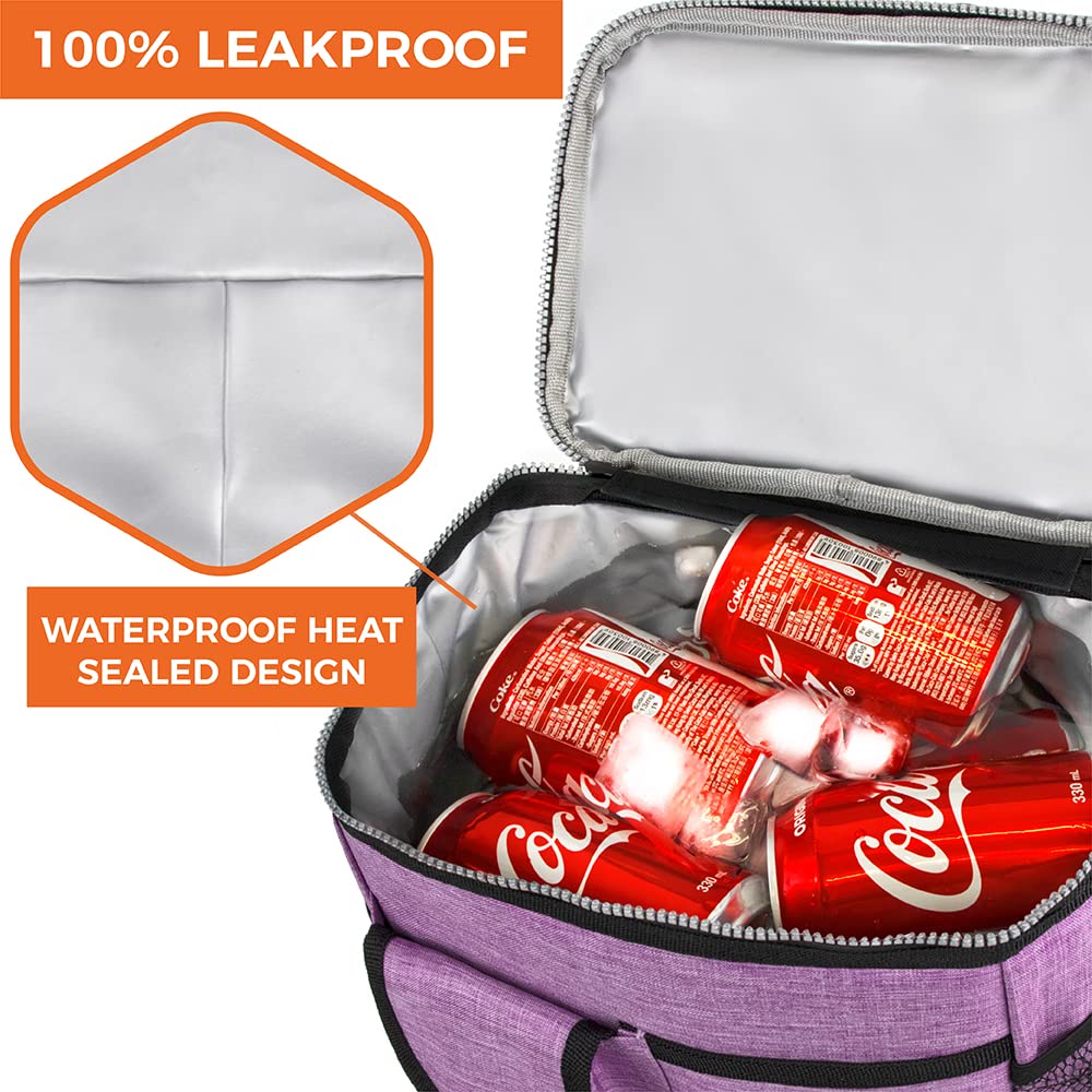 OPUX lunch bag side mesh bottle holder for beverages on the go