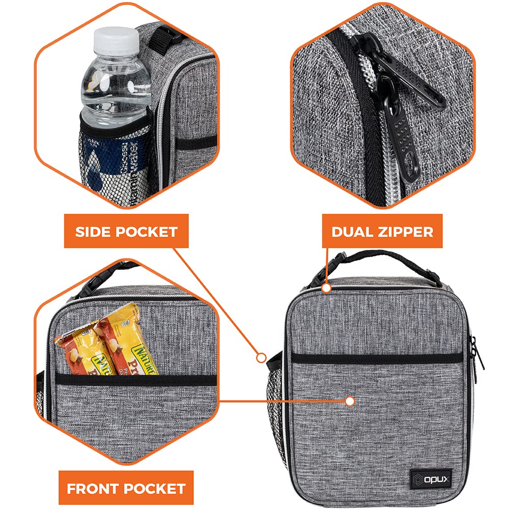 Opux insulated lunch box features a soft thermal lining to preserve temperature