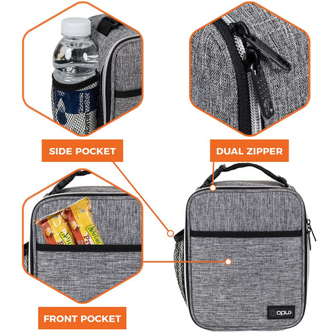 Opux insulated lunch box features a soft thermal lining to preserve temperature