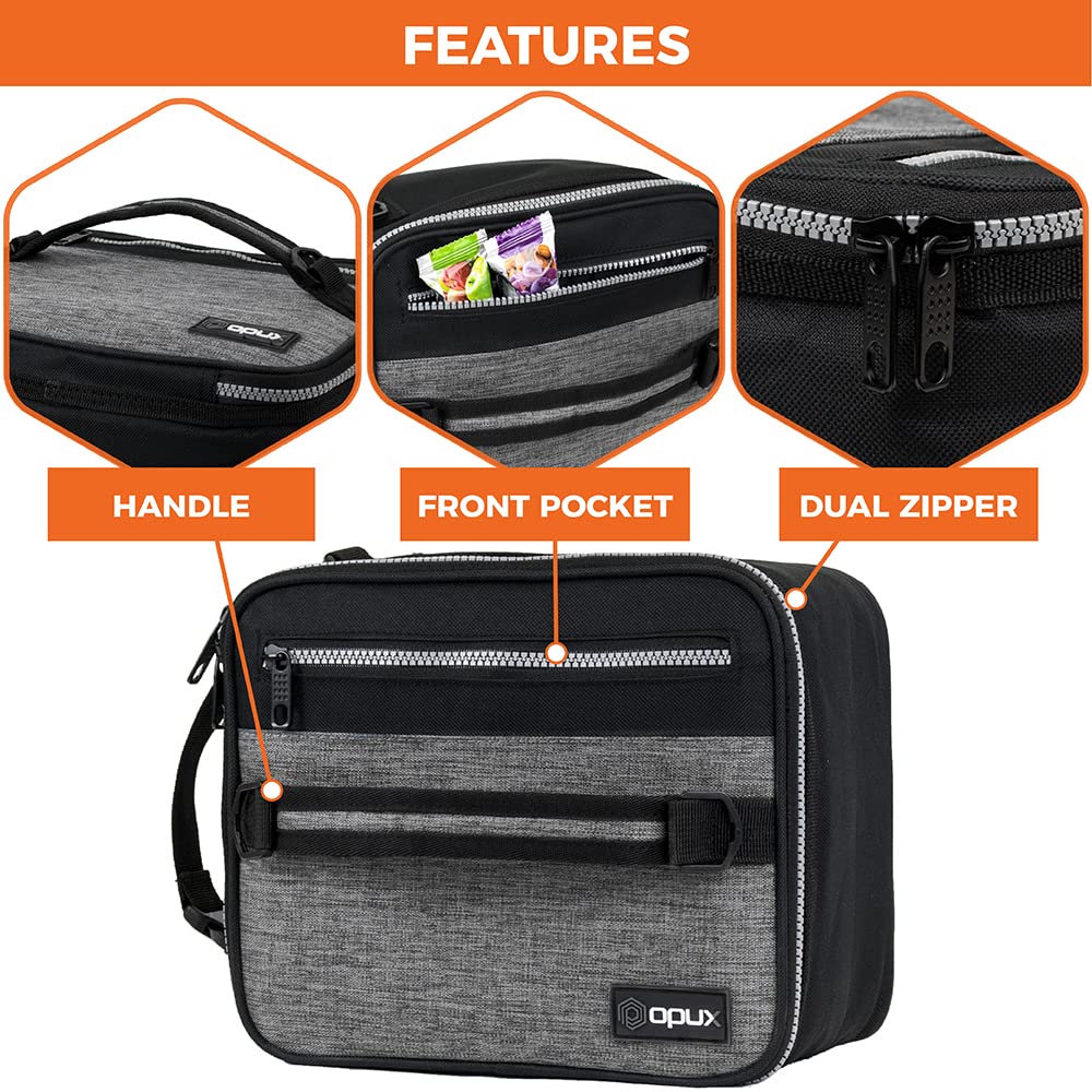 OPUX interior mesh pocket keeps utensils organized for meal prep.