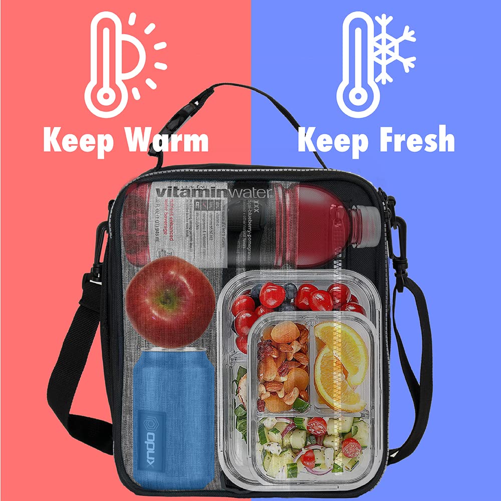 OPUX kid-friendly lunch bag fits backpacks and carry options for kids.