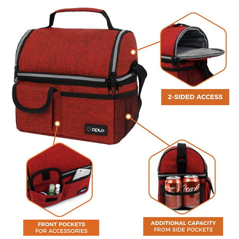 Opux front pockets organize utensils, napkins, and cards.