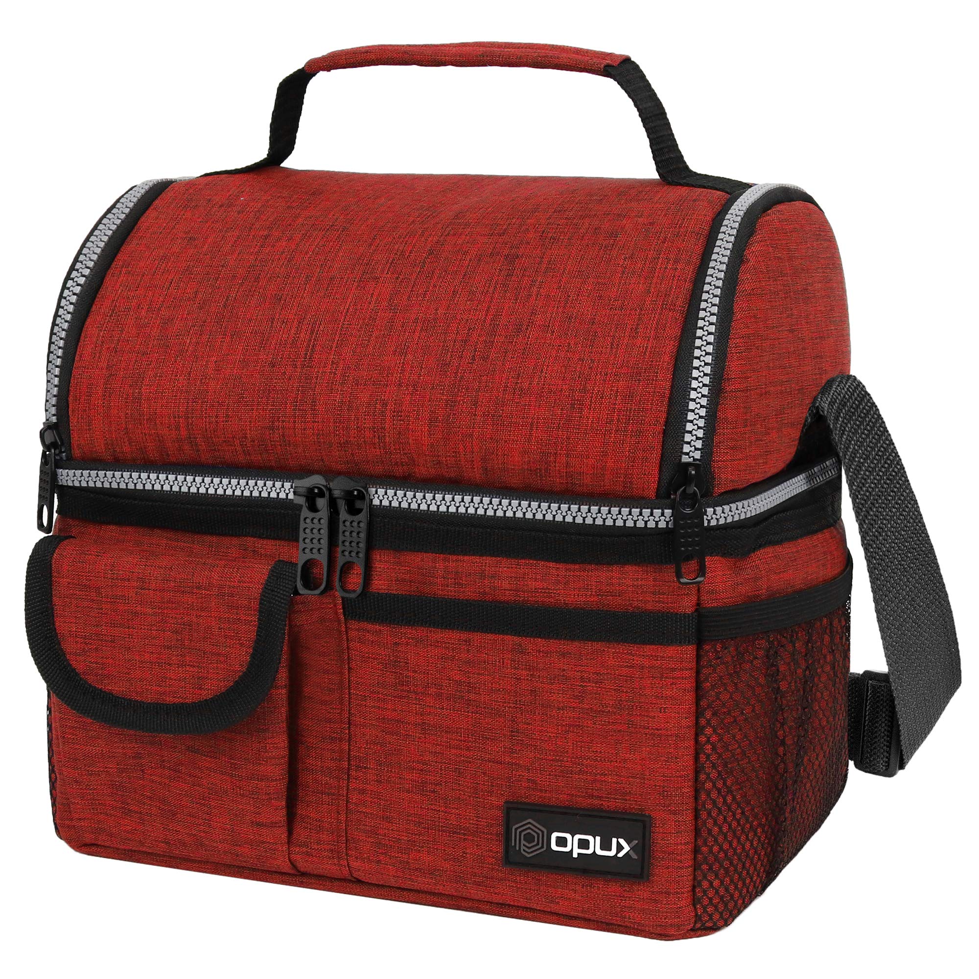 Opux insulated double-decker lunch bag keeps meals fresh on the go.