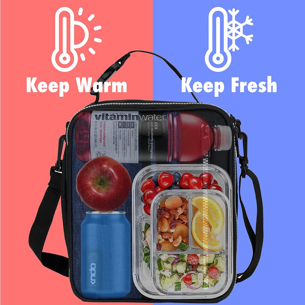 OPUX lunch box dimensions 10x8x5 inches fits a full meal.