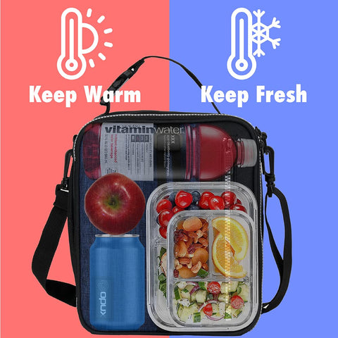 OPUX lunch box dimensions 10x8x5 inches fits a full meal.