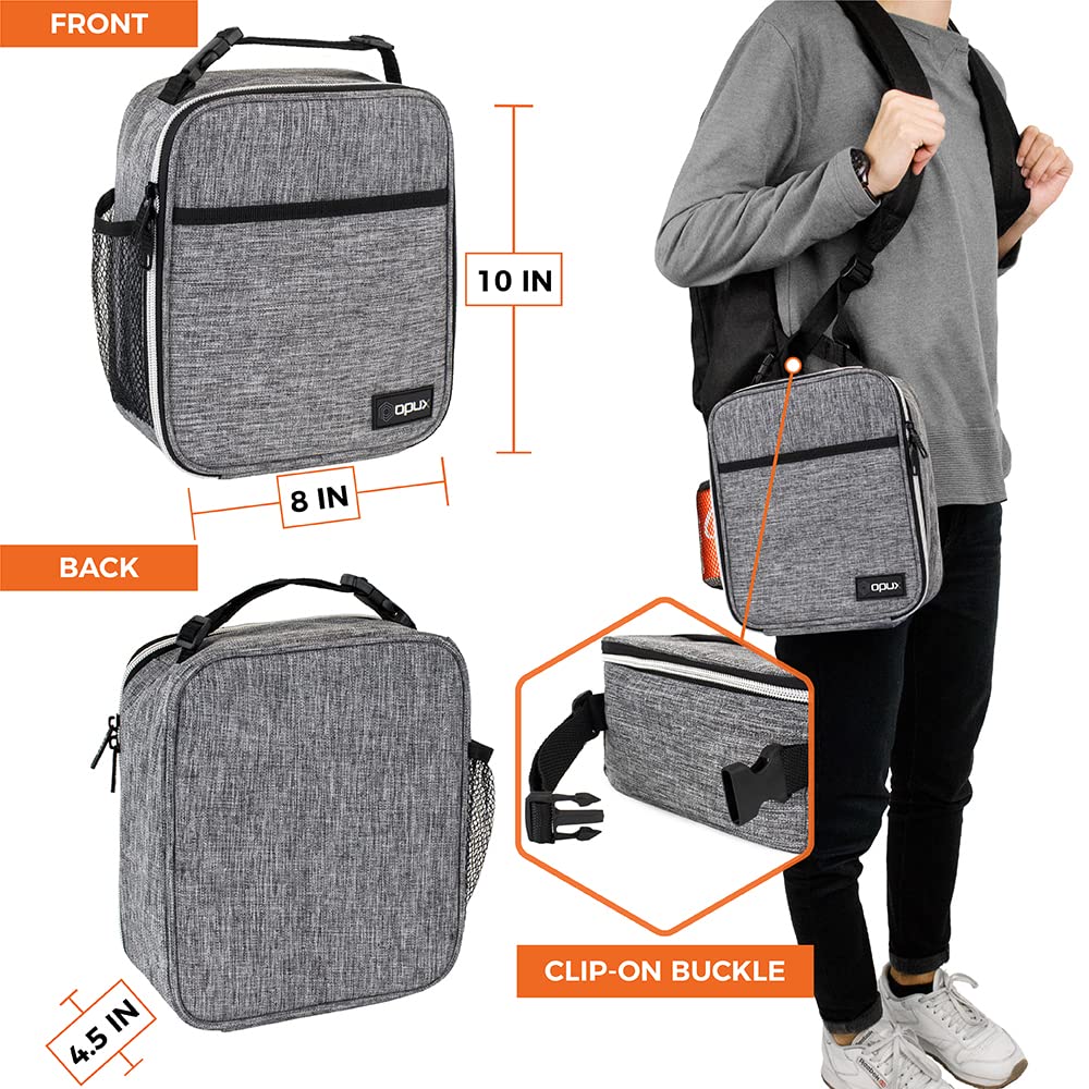 Opux lunch box front pocket stores utensils and small essentials