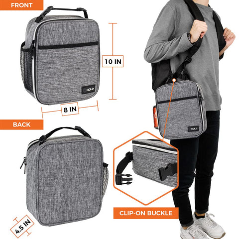 Opux lunch box front pocket stores utensils and small essentials