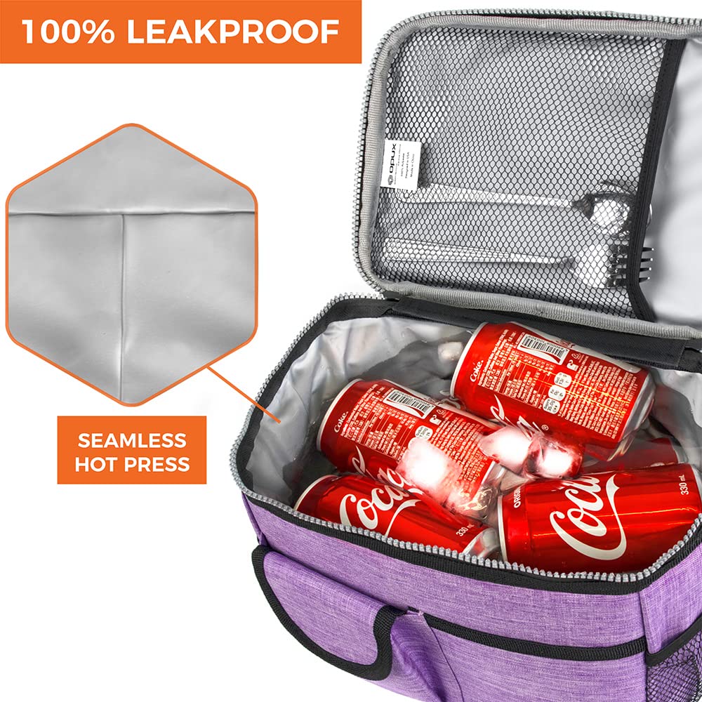OPUX purple lunch bag suitable for work, school, and outdoor outings