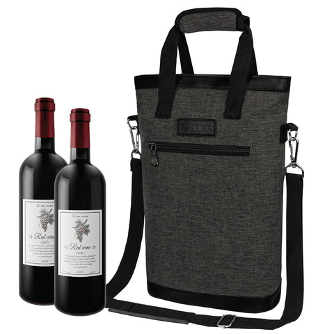 OPUX two-bottle wine bag insulated design ideal for travel.