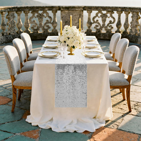 OQSC sequin table runner bundled for easy event styling.