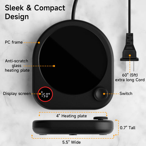 Oracer 5-foot cord enables flexible placement at your workstation.