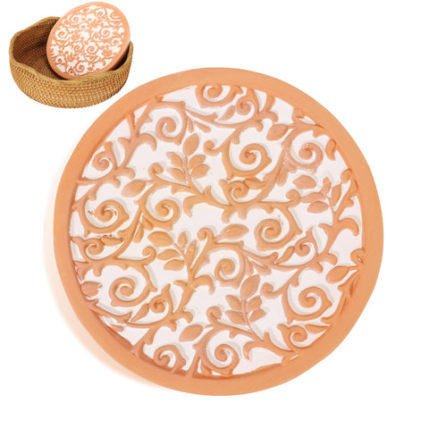 Oranbulb Terra Cotta Bread Warmer, 9-inch round, keeps bread warm with even heat for serving