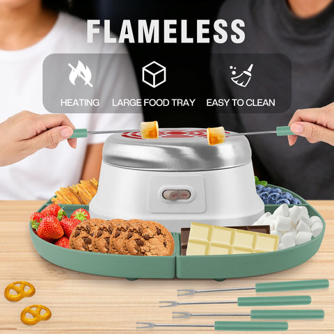ORANLAN flameless electric roaster glow enhances indoor dessert prep safely.