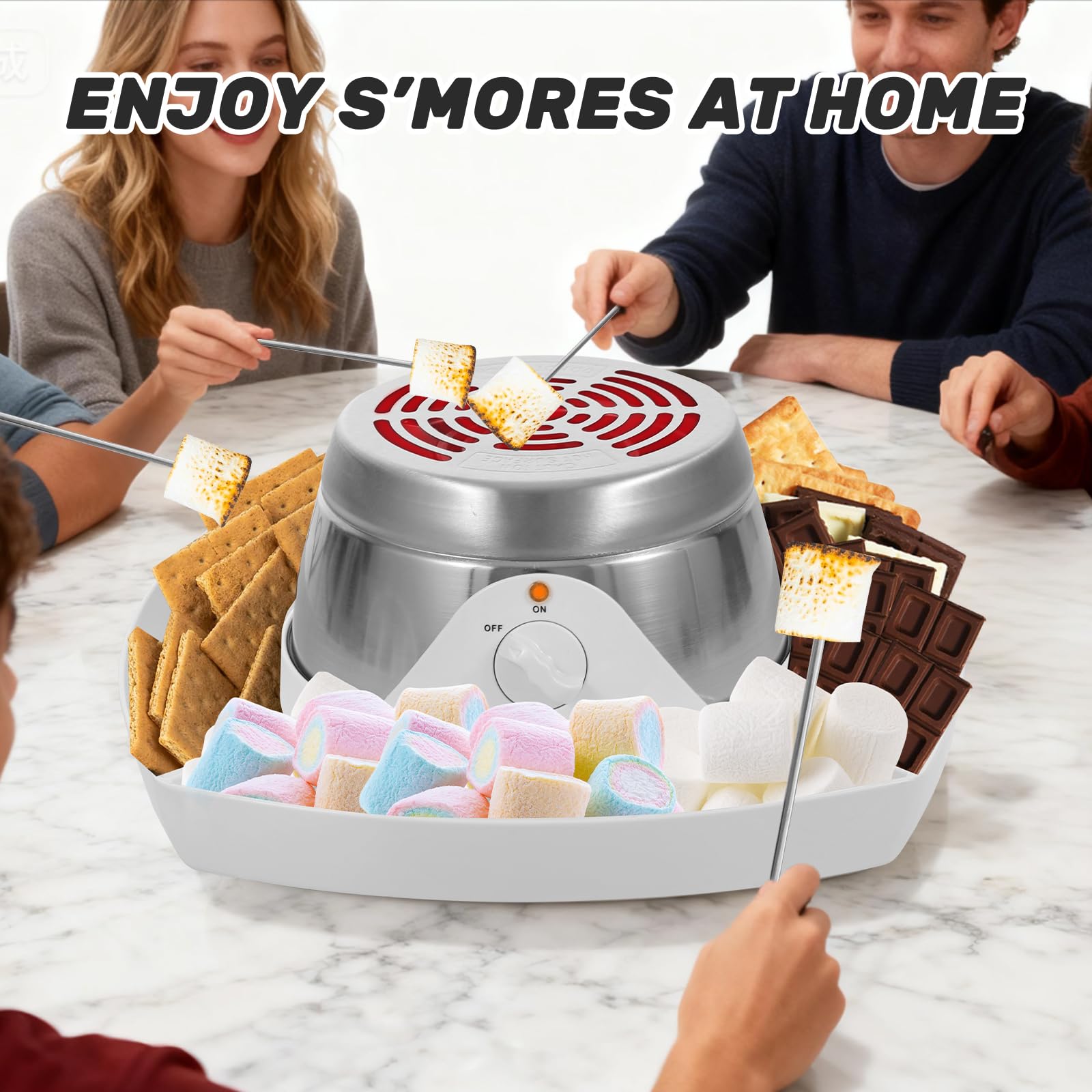 ORANLAN S'mores Kit four skewers included for easy serving.