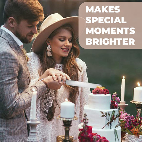Orblue ergonomic handle design offers comfortable grip during cake cutting.