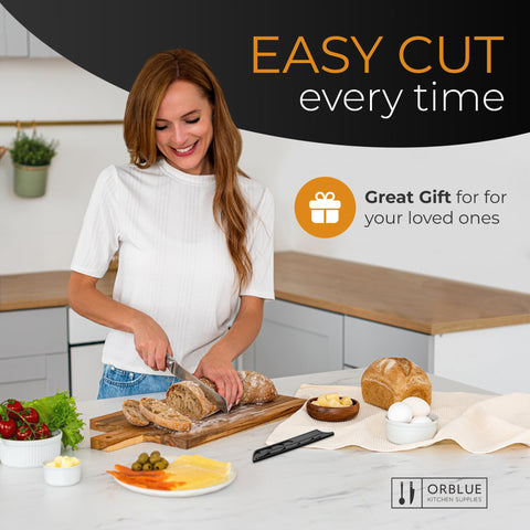 Orblue razor sharp wavy edge enables clean, controlled cuts.