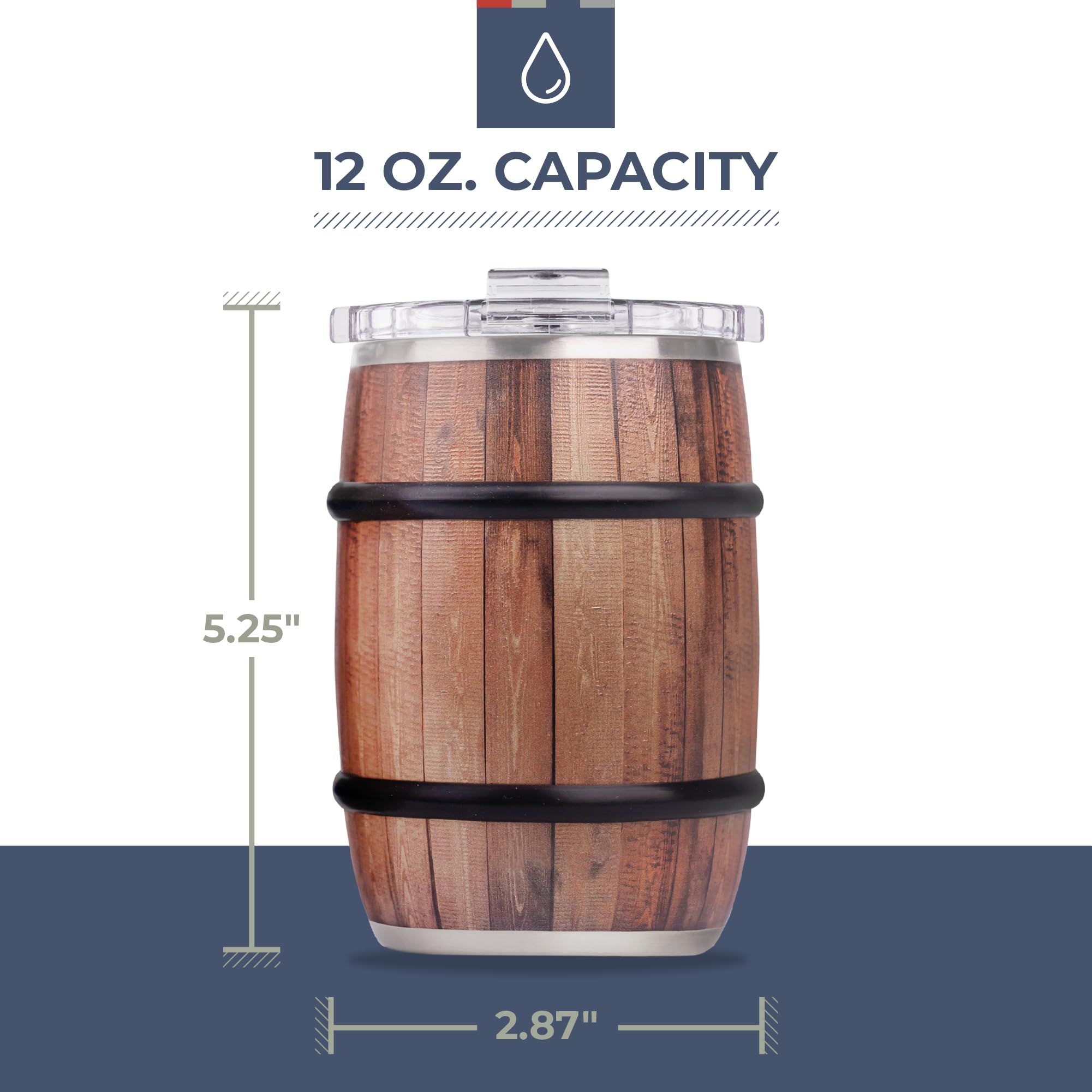 ORCA Barrel 12oz seamless inner wall, easy cleaning and hygienic use