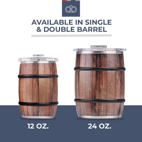 ORCA Barrel 12oz whiskey-use scene with glass, ideal for refined sipping