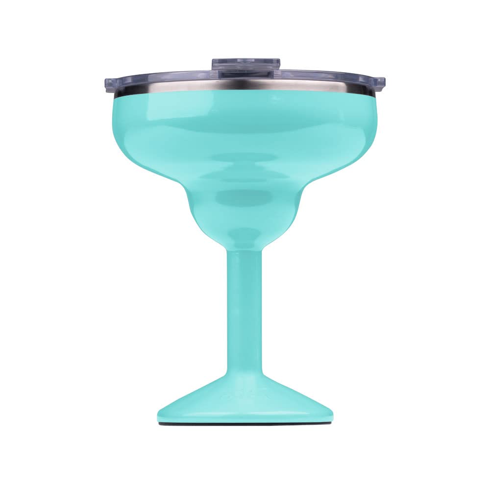 ORCA Rita temperature-insulated margarita glass keeps drinks cold at the beach.