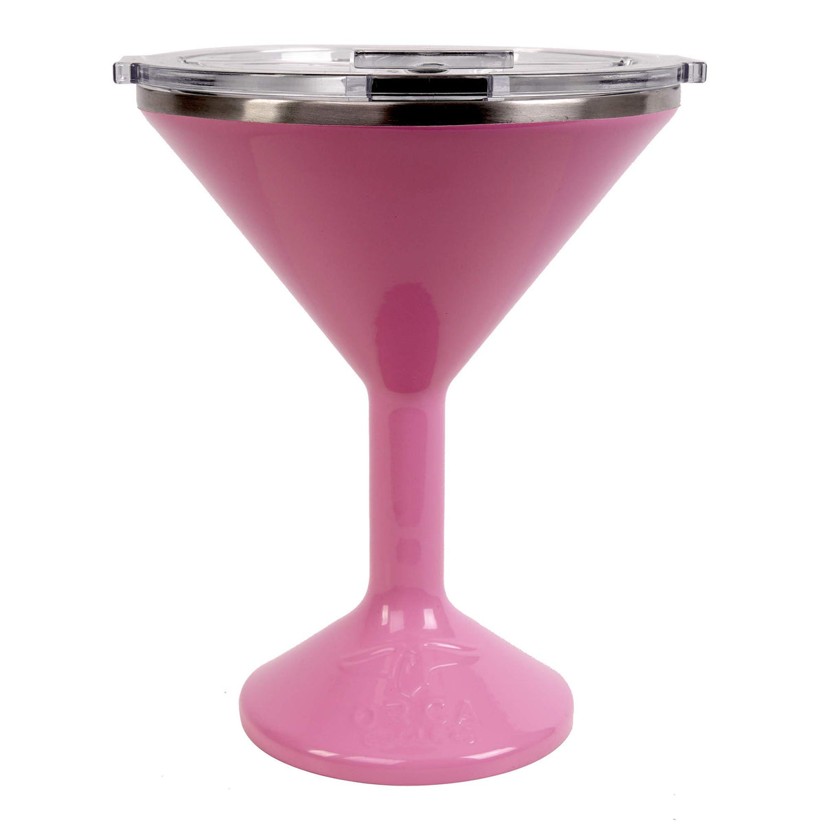 ORCA Tini 13oz dusty rose glass in hand, ideal for outdoor sipping.