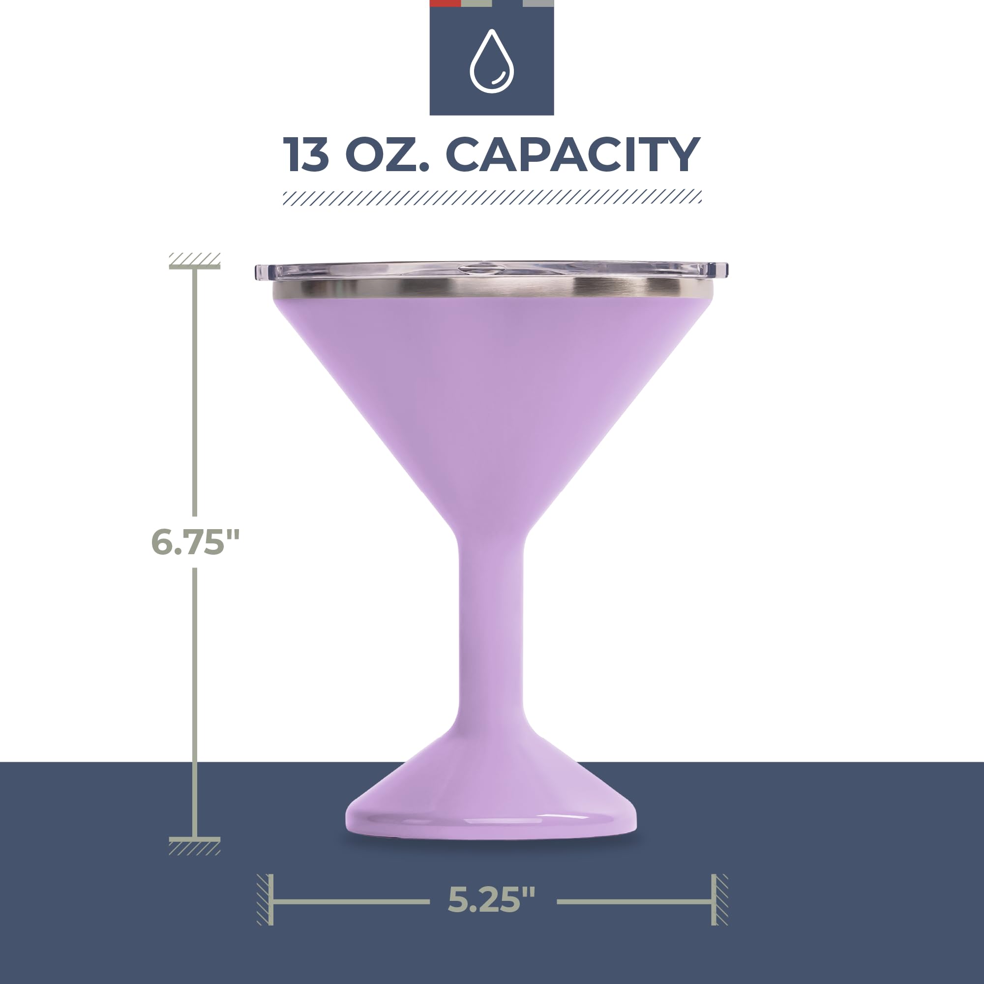 ORCA Tini sage martini glass beach-friendly with condensation-free grip