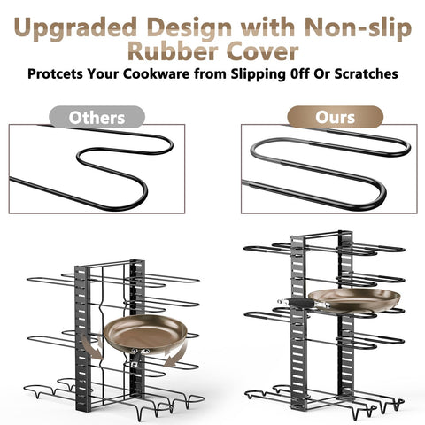 ORDORA 8-tier expandable rack adds space for multiple pots and lids.