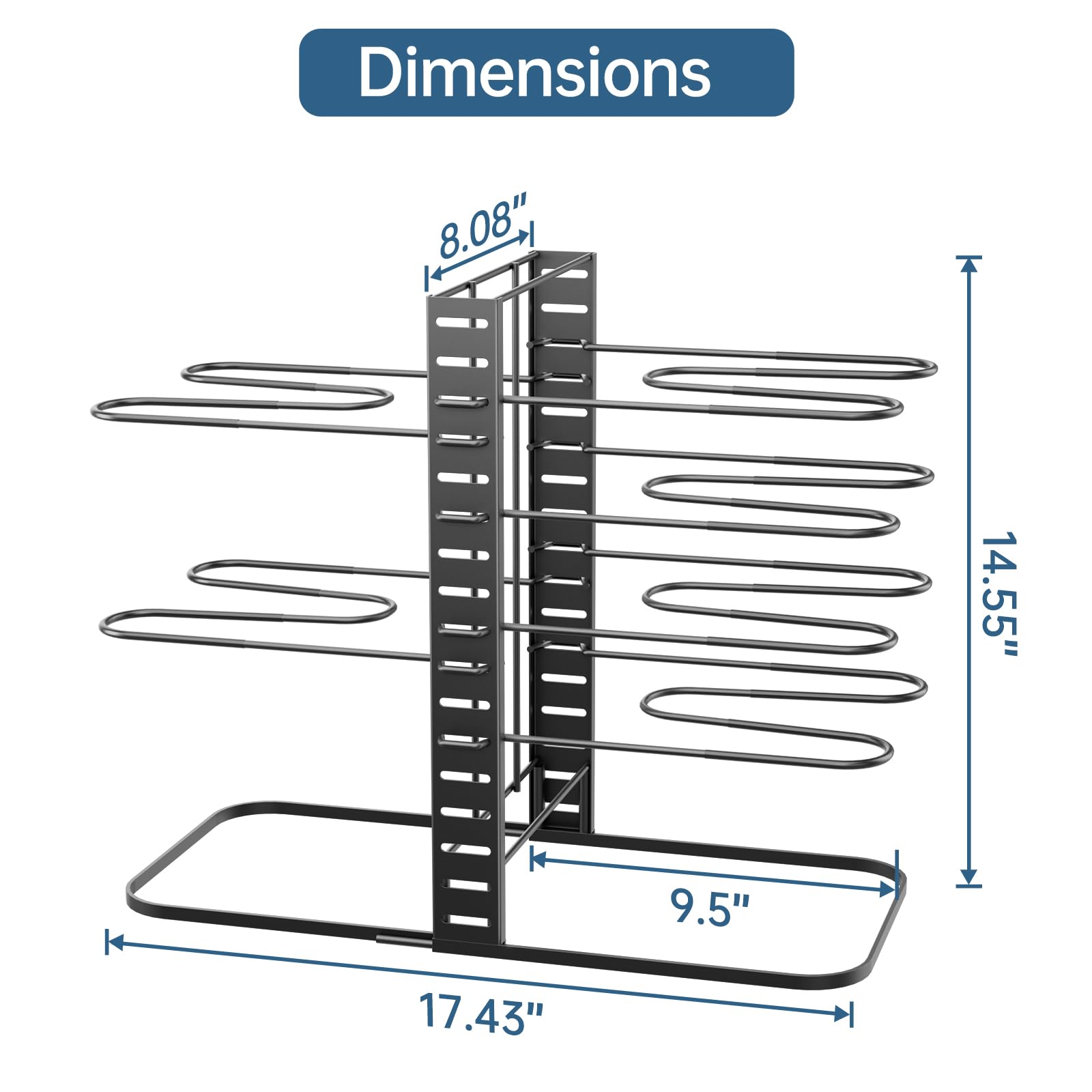 ORDORA 8-tier rack keeps cookware organized and accessible