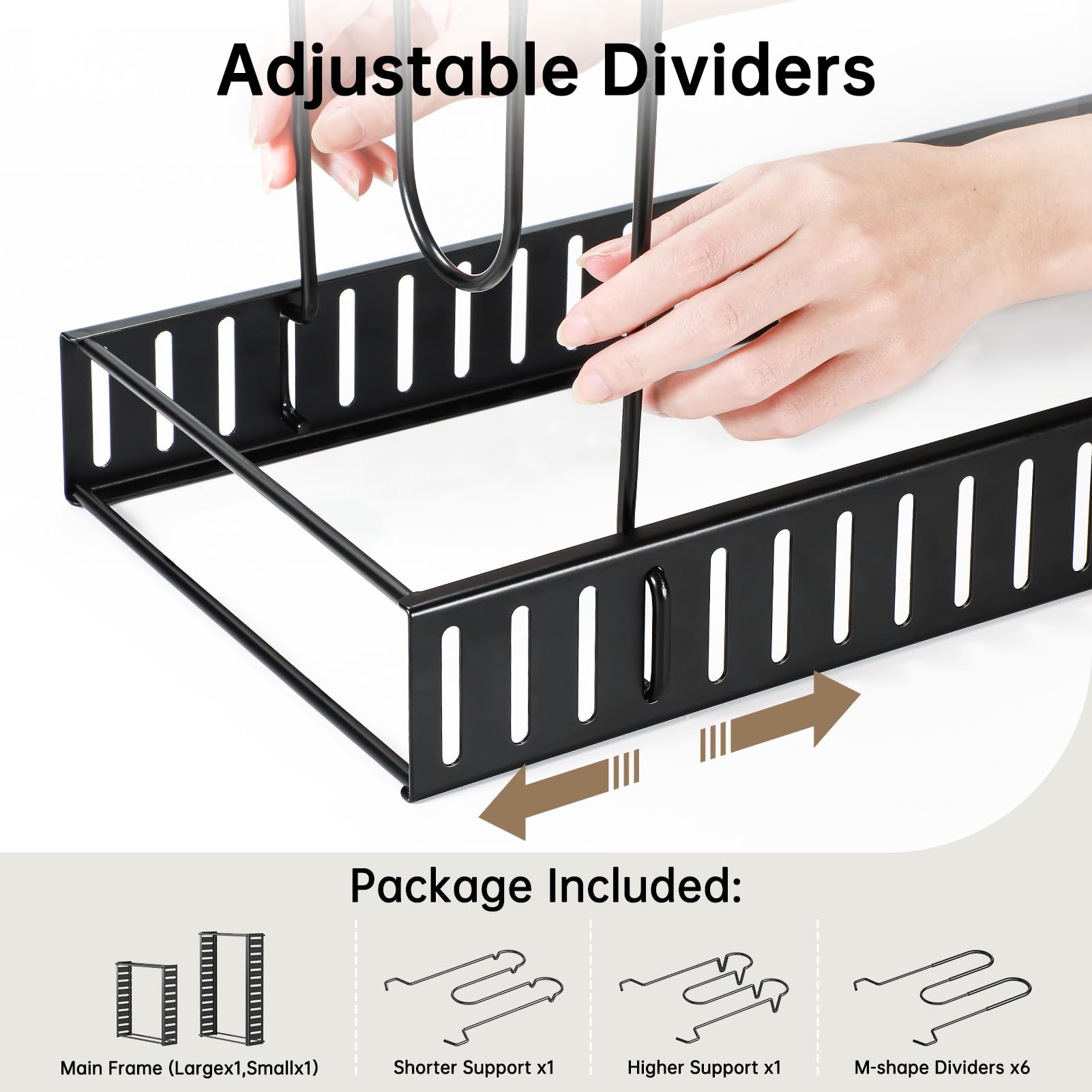 ORDORA adjustable eight tiers fit pots, pans, lids up to 12 inches.