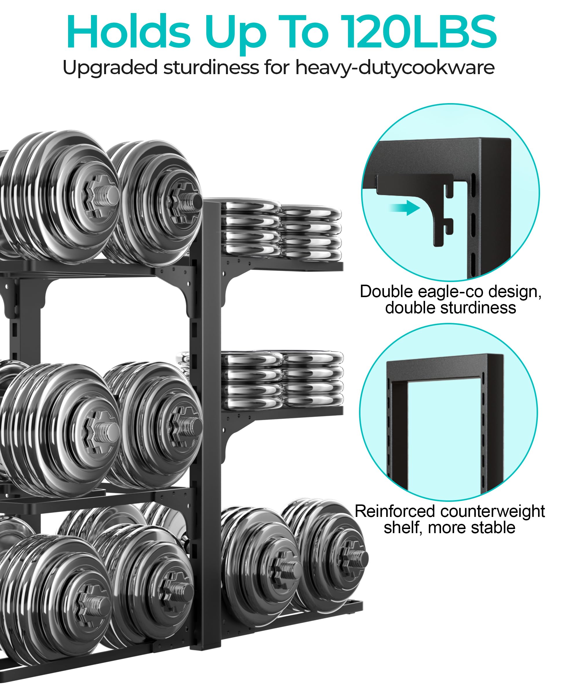 ORDORA easy-assembly design helps keep cookware organized quickly.
