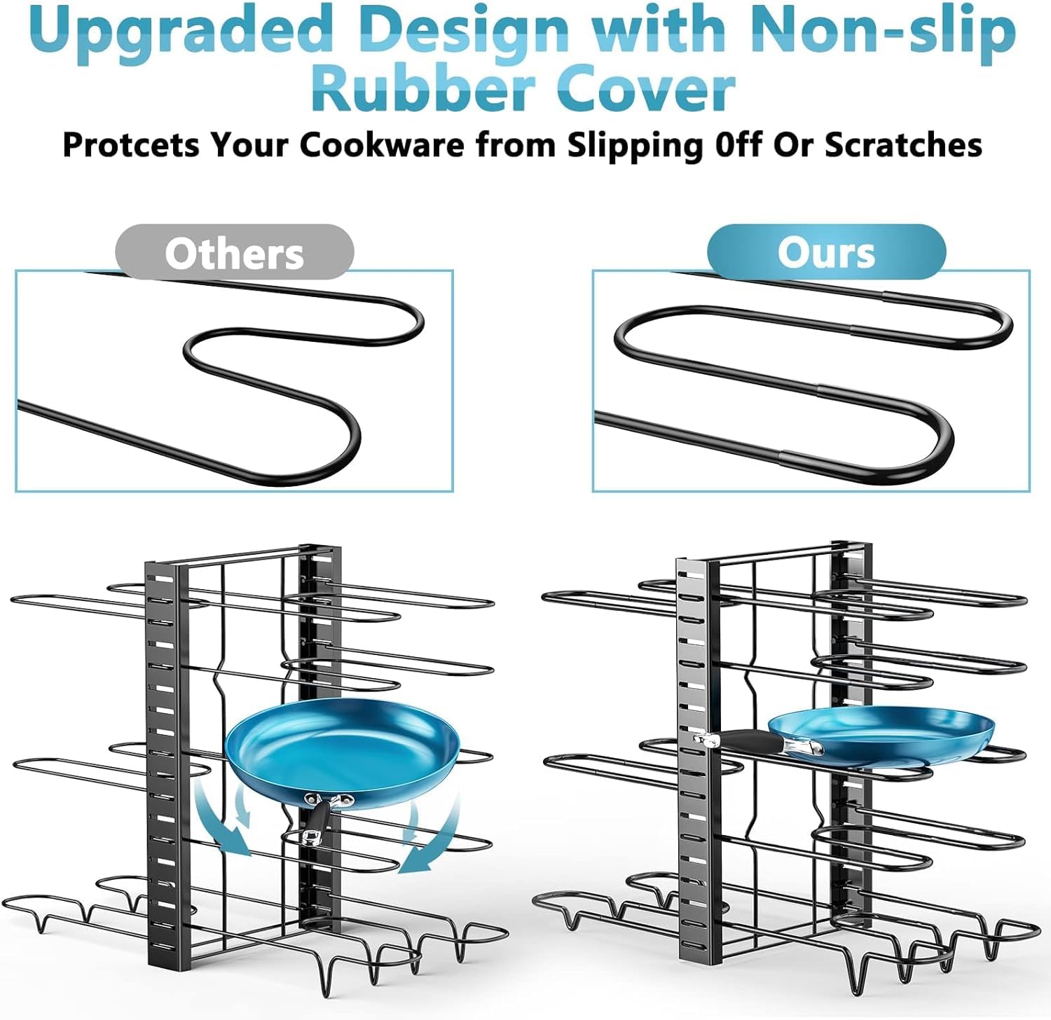ORDORA anti-slip divider keeps pots secure and prevents sliding during cooking.