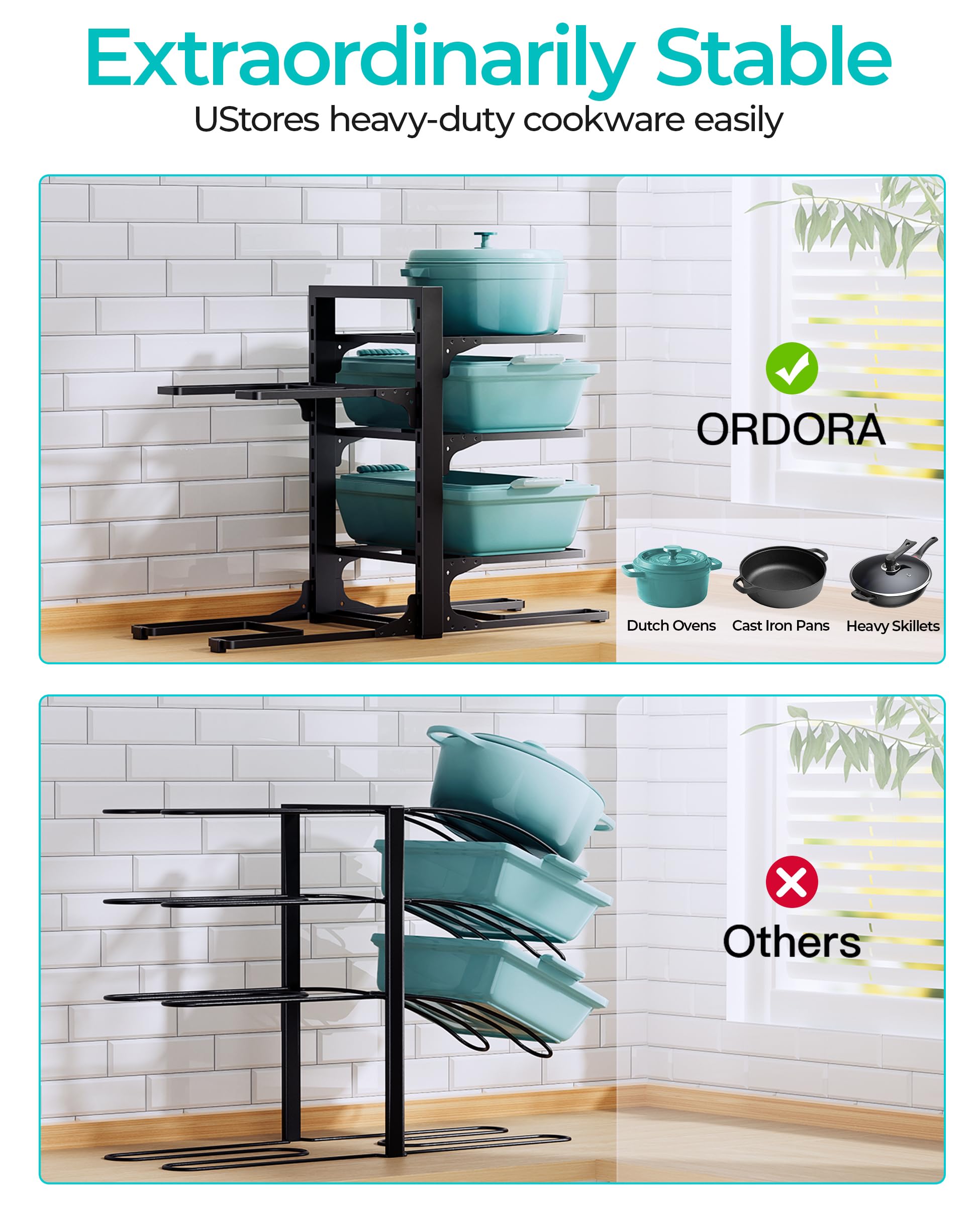 ORDORA dual installation options for cabinet or countertop organization.