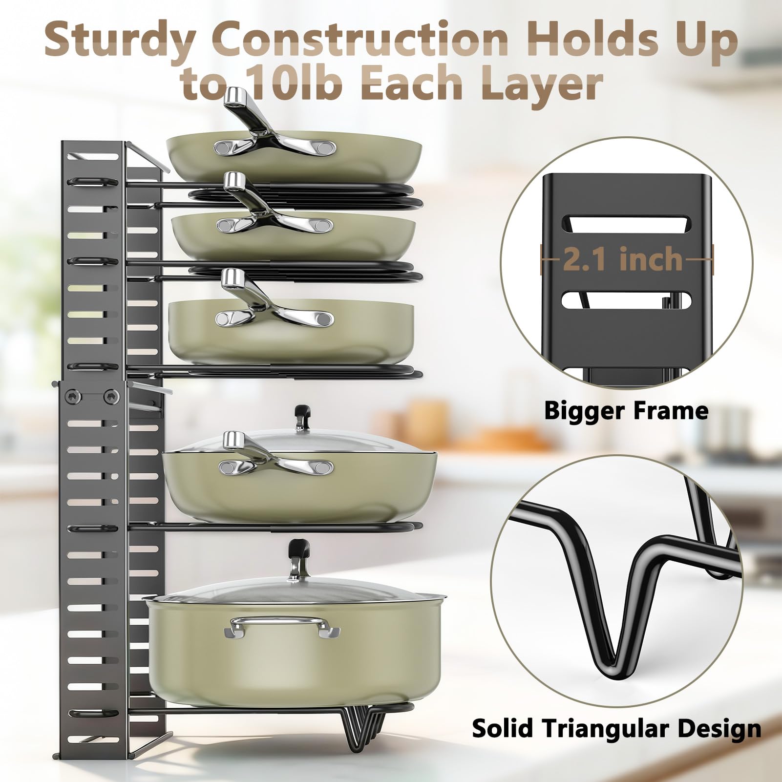 ORDORA heavy-duty iron construction delivers sturdy support for pots and pans.