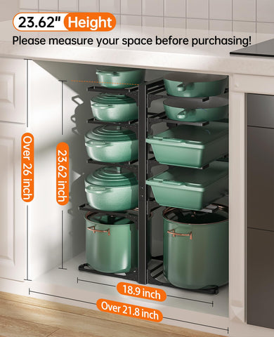 ORDORA heavy-duty rack with stability for cookware up to 15 lbs per tier