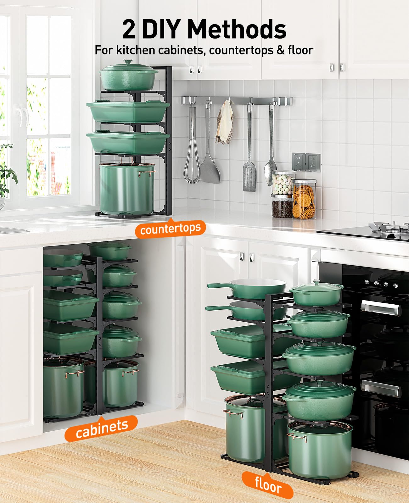 ORDORA curved pot-guard design protects cookware from scratches