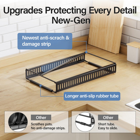 ORDORA soft silicone guards protect surfaces from scratches.