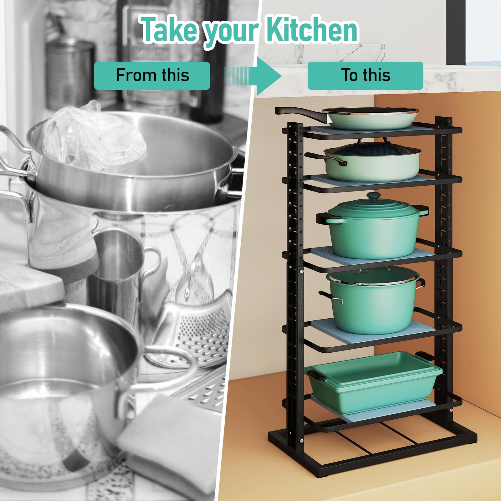 ORDORA space-saving kitchen storage for cluttered countertops and organized cabinets.